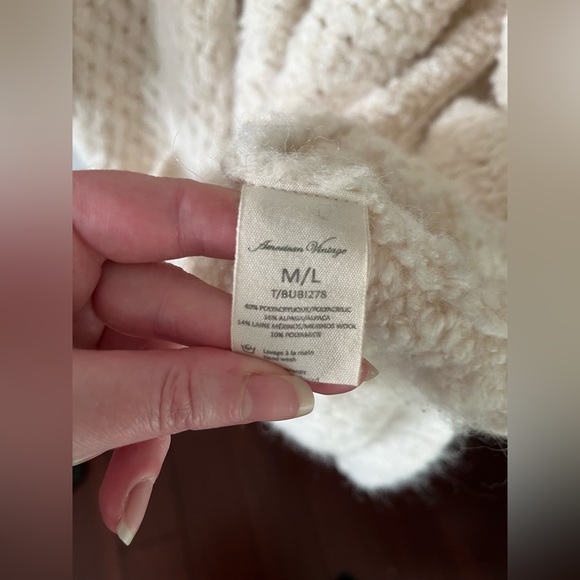 American Vintage Cloud-Like Ivory Open Cardigan M/L - Picture 7 of 9